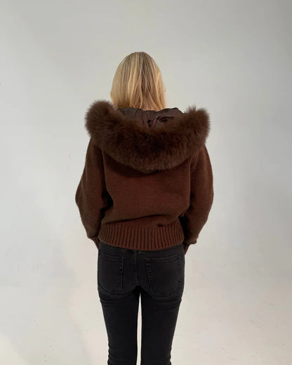 FITSUPPLY x FUR ZIP JACKET CHOCOLATE