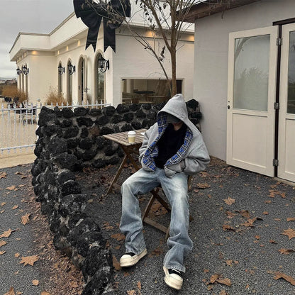 Checkerd Reversible Zip-Up