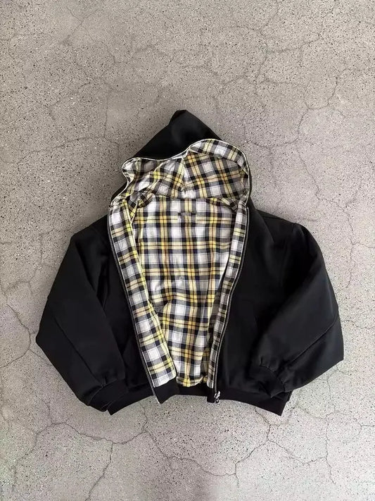 Checkerd Reversible Zip-Up
