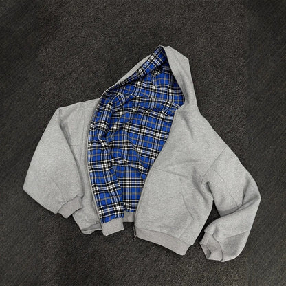 Checkerd Reversible Zip-Up