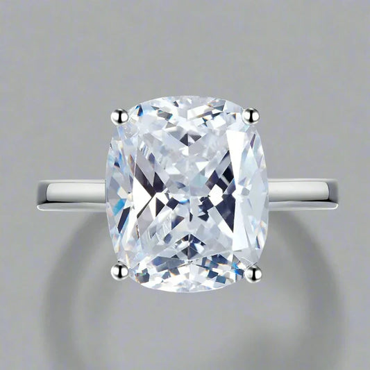 Solid 925 Sterling Silver Princess Cut