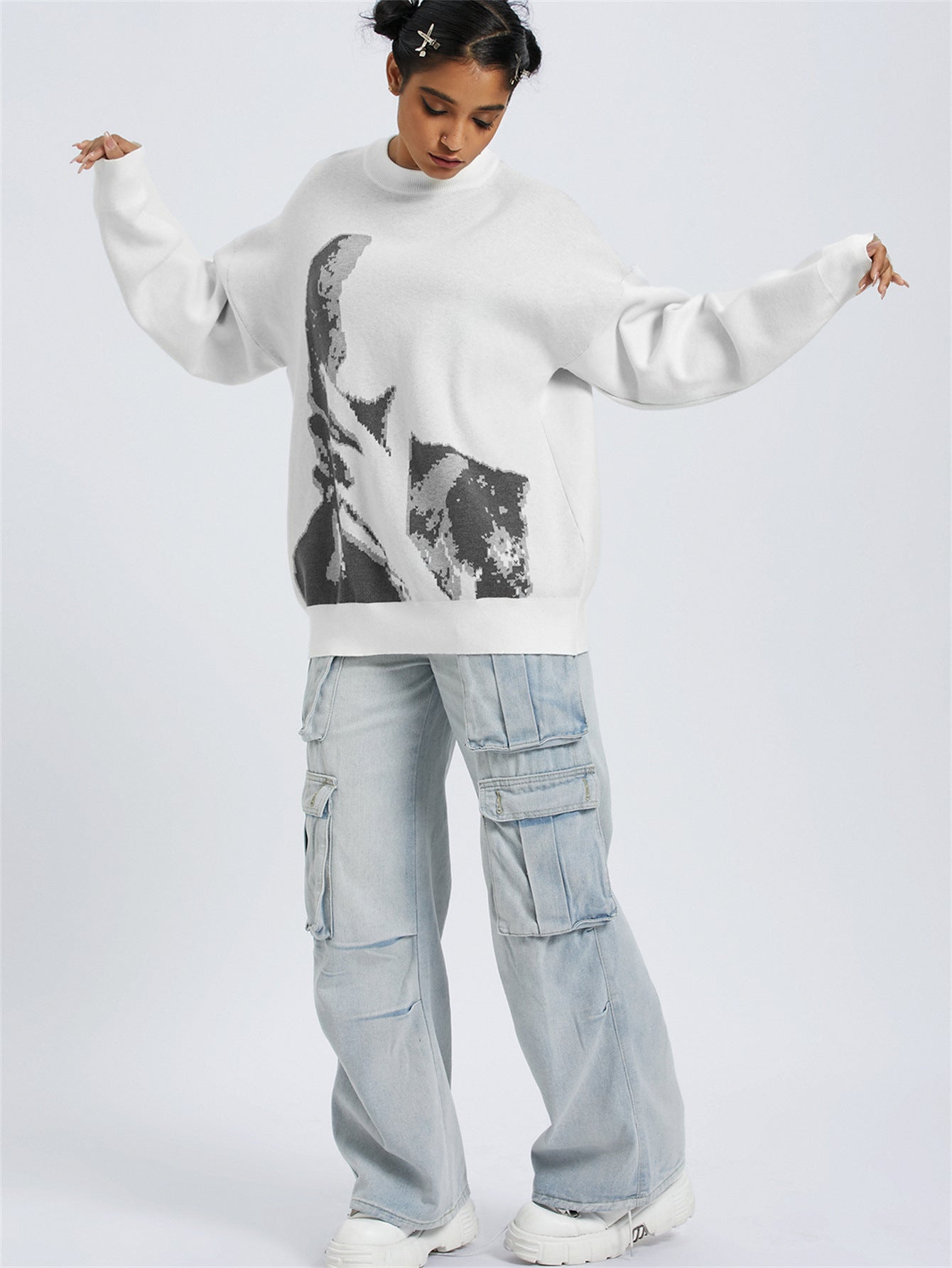 Hidden Face Knit Sweater